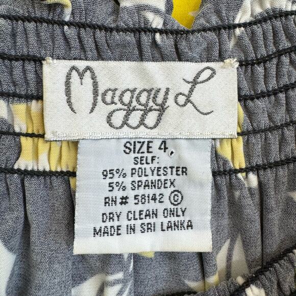 Vintage Maggy L Y2K Off Shoulder Floral MIDI Dress Women’s Babydoll Smocking - Picture 2 of 8